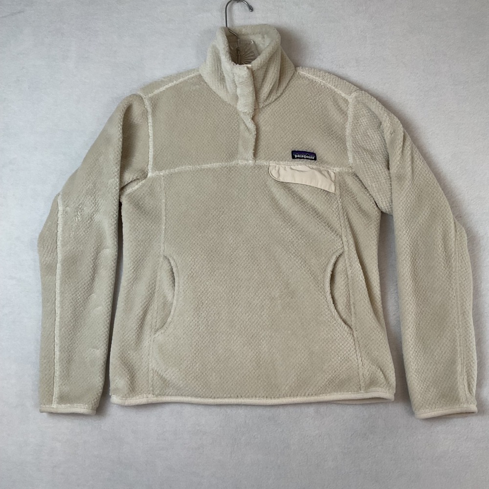 Patagonia Re-Tool Snap-T Pullover Fleece Cream Beige Womens Medium 25442